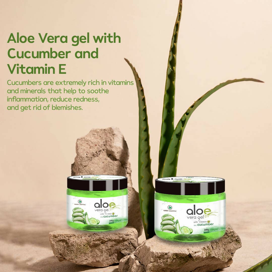 Korus Essential Aloe Vera Gel with Cucumber and Vitamin E - Swadesiicart