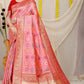 Jyoti Fashion Women's Baby Pink Patola Silk Zari Woven Saree with Blouse | Swadesiicart