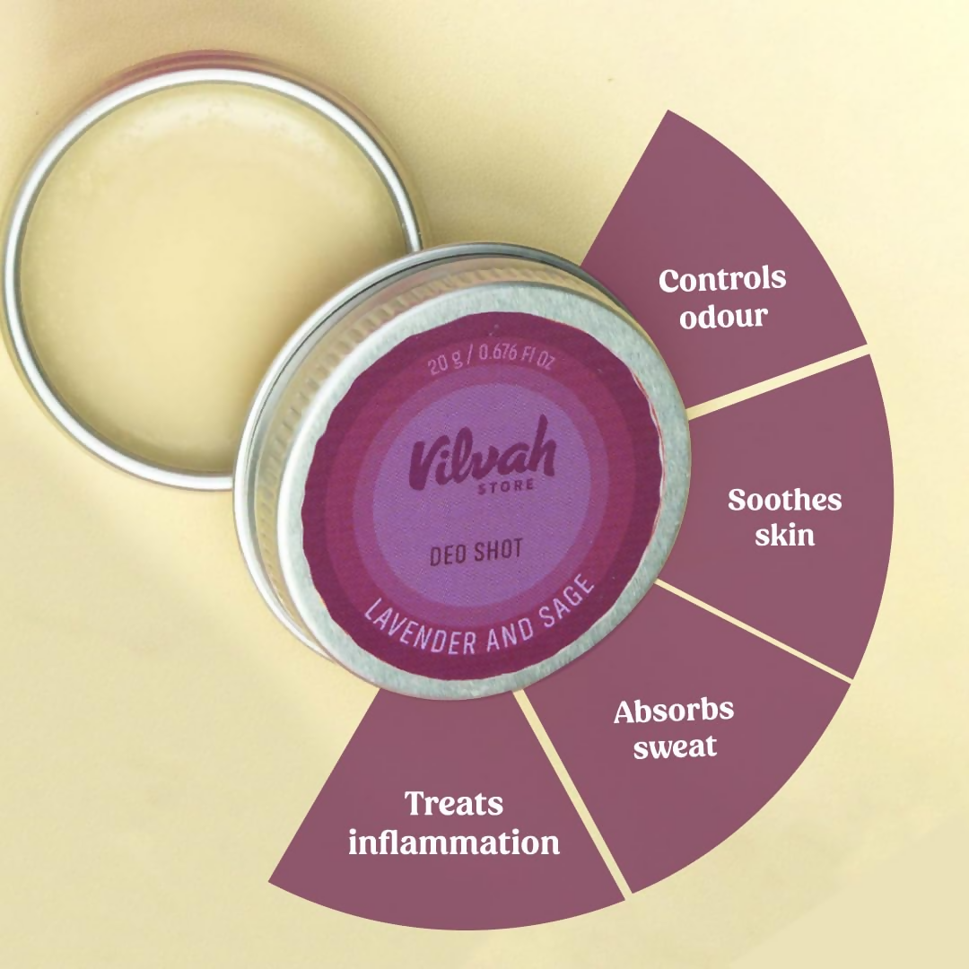 Vilvah Store Deo Shot Lavender And Sage For Men And Women - Swadesiicart
