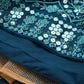 House of Panchhi Teal Net Sequinse Work Lehenga & Blouse, Dupatta | Swadesiicart