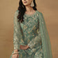Sea Green Net Embroidered Wedding Festive Gharara Suit - Emponline | Swadesiicart