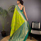 Joban Fashion Teal Peacock Banarasi Silk Sarees | Swadesiicart