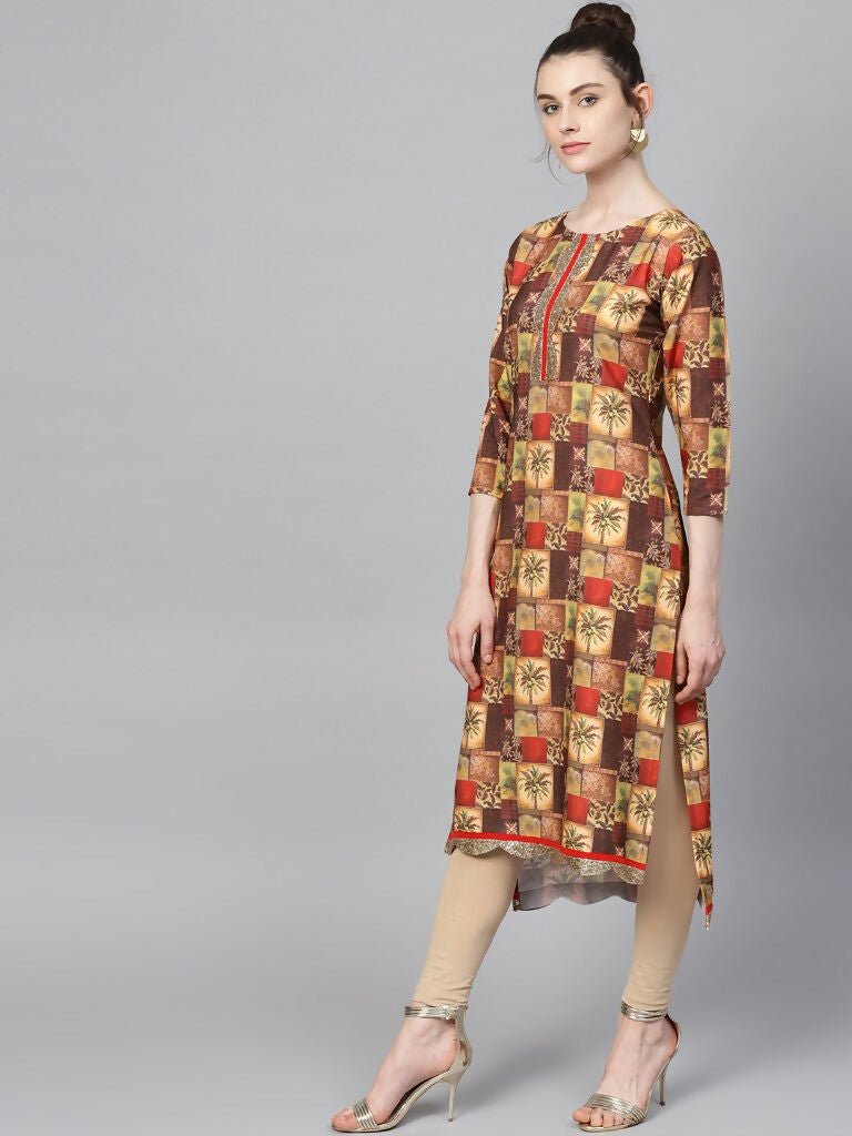 Ahalyaa Women's Traditional wear Kurta - Multi Color | Swadesiicart