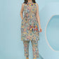 Joban Fashion Floral Co Ord Set With Embellished Sling Bag - Multi - Swadesiicart