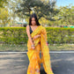 Vamsee Yellow Organza Saree - Swadesiicart