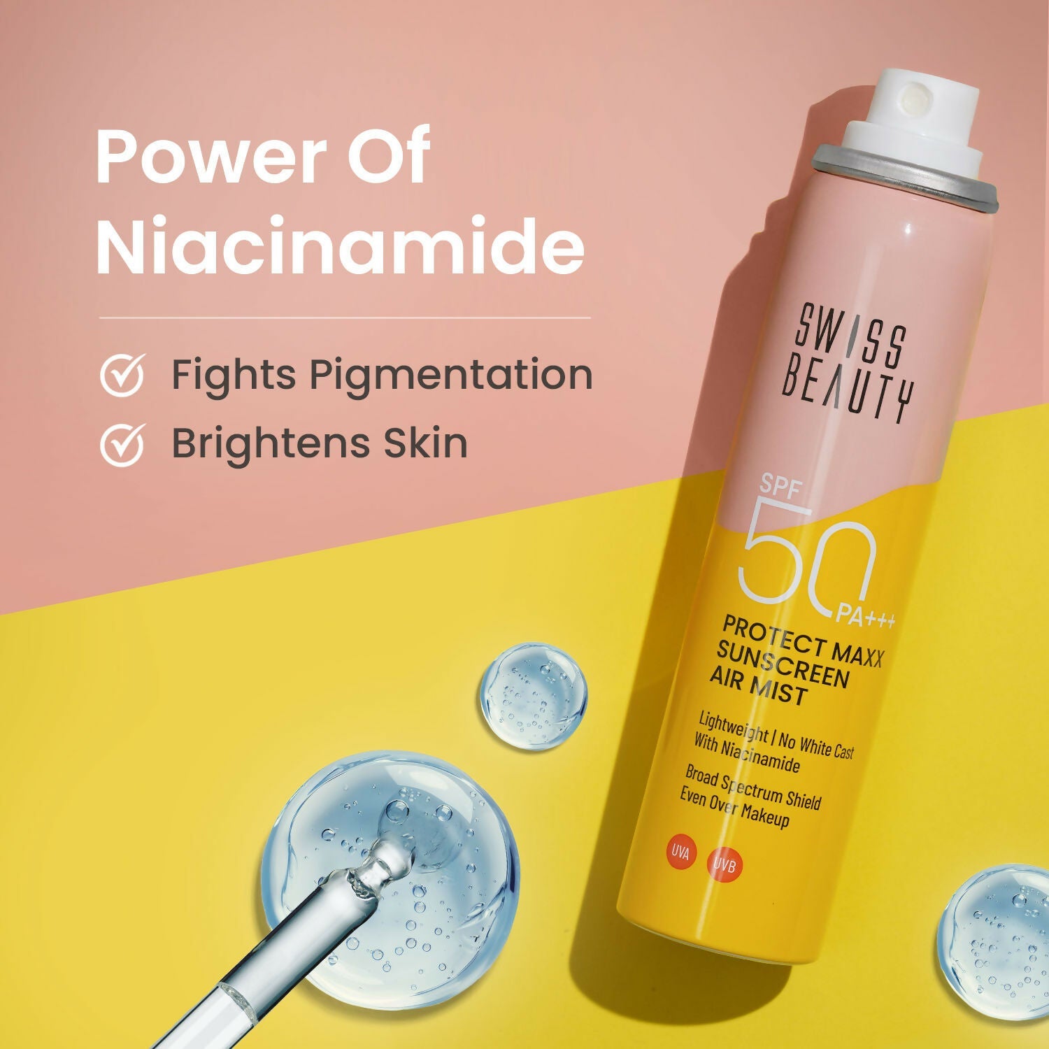 Swiss Beauty Protect Maxx Sunscreen Air Mist With SPF 50 PA+++ | Swadesiicart
