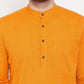 Even Apparels Pure Cotton Men's Kurta With Band Collar in Yellow Color | Swadesiicart