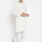Even Apparels Cream Rayon Men's Kurta With Band Collar | Swadesiicart