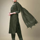 Jyoti Fashion Women's Dark Green Cotton Blend Embroidery & Fancy Lace work Kurta with Trouser & Dupatta | Swadesiicart
