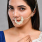 VOJ Gold-Polished With Pearl Indian Nose Pin | Swadesiicart