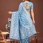 Shree Shyam Fashion Pankhuri Sky Blue Linen Cotton Saree