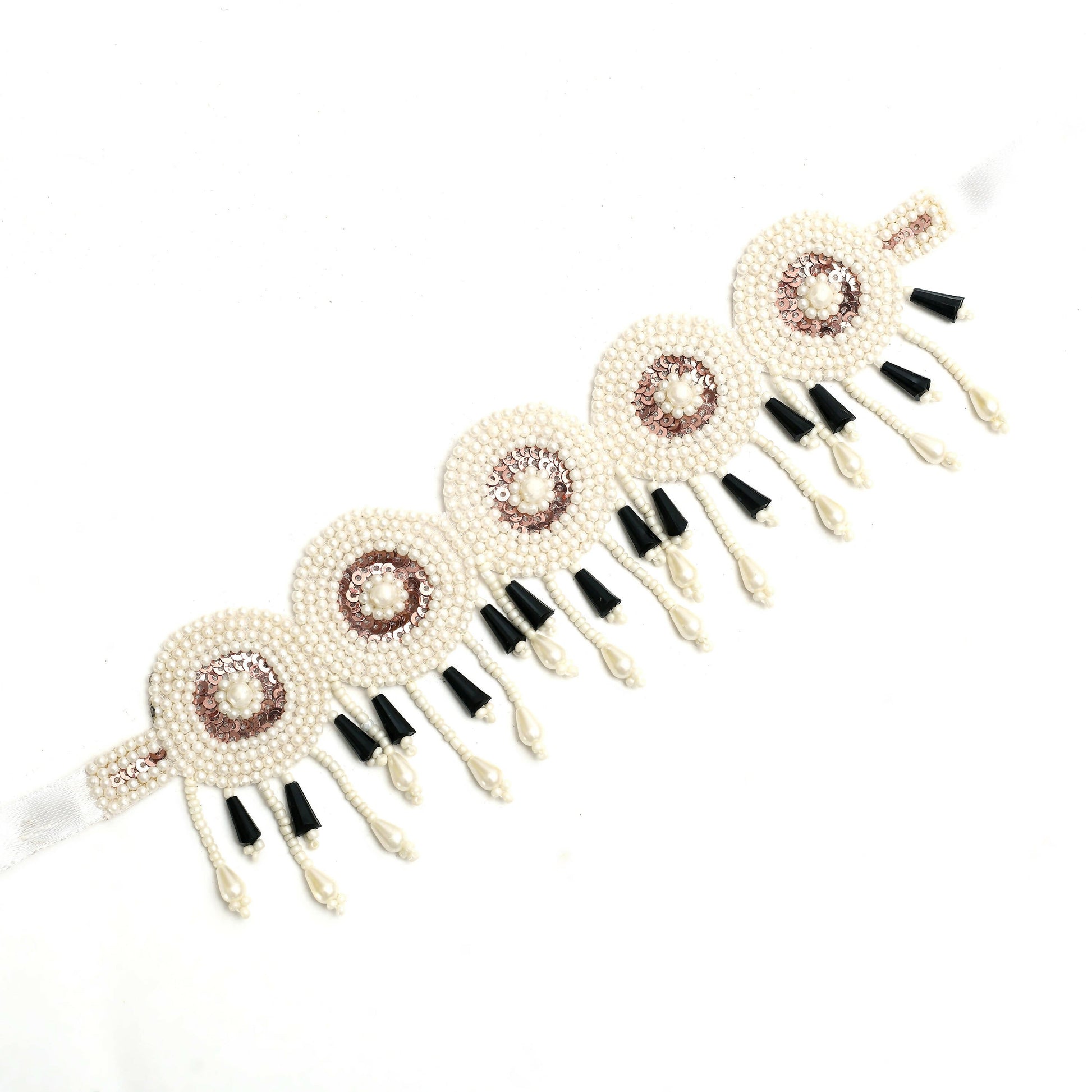 Mominos Fashion Johar Kamal Handicraft Gold/Off White Pearls Necklace with Earrings For Women - Swadesiicart