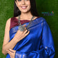 Very Much Indian Handwoven Raw Silk Dupion Saree - Cobalt Blue With Purple Pallu | Swadesiicart