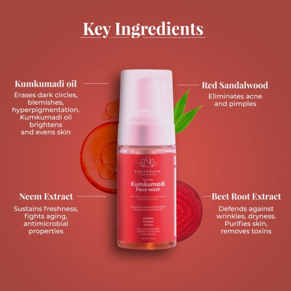 Earthraga Kumkumadi Foaming Face Wash - Swadesiicart