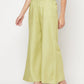 Aniyah Rayon Flared Slip-On Pista Color Palazzo