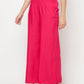 Aniyah Fuchsia Color Rayon Flared Slip-On Palazzo
