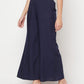 Aniyah Rayon Flared Slip-On Navy Blue Palazzo