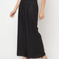 Aniyah Rayon Flared Slip-On Black Palazzo