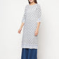 Aniyah Rayon Digital Screen Print White Straight Kurta - Swadesiicart