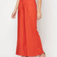 Aniyah Rayon Flared Slip-On Rust Color Palazzo