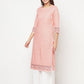 Aniyah Rayon Digital Screen Print Peach Color Straight Kurta - Swadesiicart