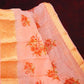 Baby Pink Colour Floral Print Semi Chanderi Saree By Gayathri Reddy Designer Studio | Swadesiicart