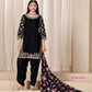 Anaita Black Premium Embroidered Roman Silk Salwar Suit