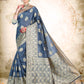 Vardha Slate Grey Woven Banarasi Saree | Swadesiicart