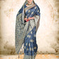 Vardha Slate Grey Woven Banarasi Saree | Swadesiicart
