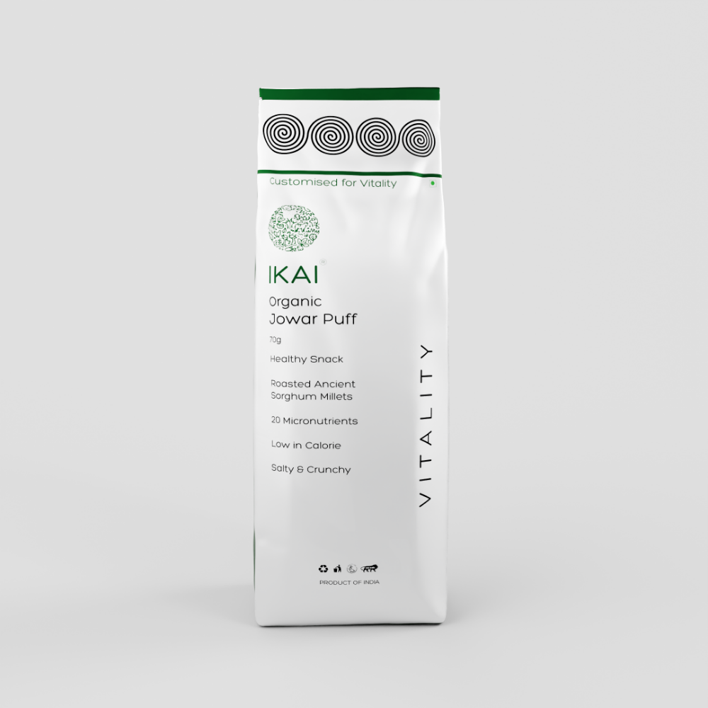 IKAI Organic Jowar Puff (Roasted) - Swadesiicart