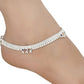 AanyaCentric Silver Plated White Metal Payal Indian Traditional Ethnic Fashion Imitation Jewellery Foot Chain | Swadesiicart