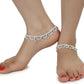 AanyaCentric Silver Plated White Metal Payal Indian Traditional Ethnic Fashion Imitation Jewellery Foot Chain | Swadesiicart