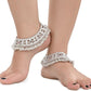 AanyaCentric Silver Plated White Metal Payal Indian Traditional Ethnic Fashion Imitation Jewellery Foot Chain | Swadesiicart