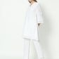Fab Fashion White Chiken Kari Co-Ord Bell Sleeve V Neck Set - Swadesiicart