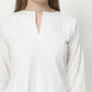 Fab Fashion Pannel White Chiken Kari Co-Ord Set With Round Cut Neck - Swadesiicart