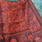 Dark Rust Colour With Leheriya Design All Over Semi Chanderi Saree By Gayathri Reddy Designer Studio | Swadesiicart