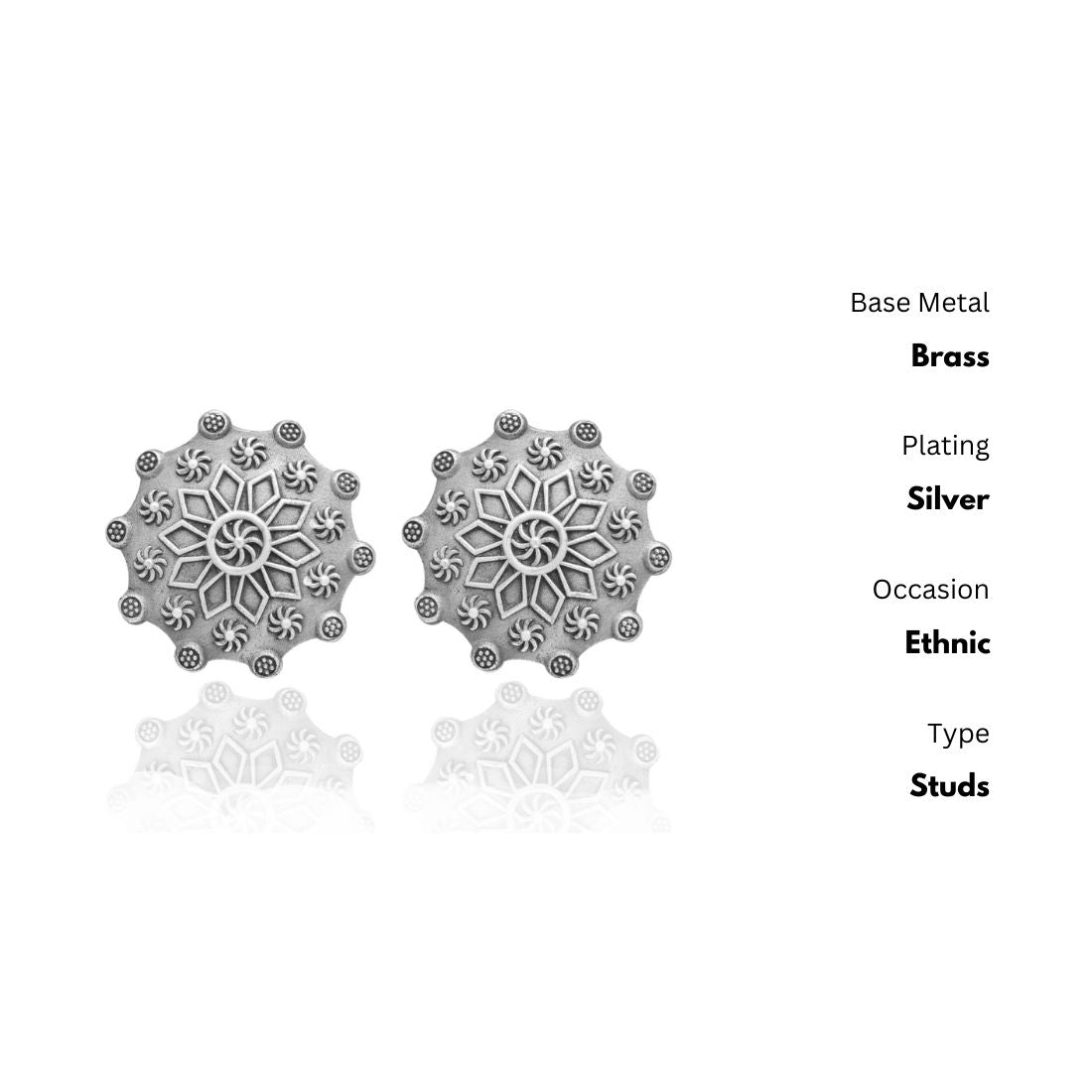 New Stylish Oxidized Gold-Polished Gold Studs Earrings for Womens by House of Ree | Swadesiicart