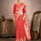 Vardha Scarlet Red Woven Banarasi Saree | Swadesiicart