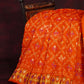 Orange All Over Printed Semi Chanderi Saree By Gayathri Reddy Designer Studio | Swadesiicart