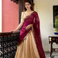 Lorenvalley Cream Kanchipuram Zari Weaving Work Lehenga Choli | Swadesiicart