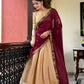 Lorenvalley Cream Kanchipuram Zari Weaving Work Lehenga Choli | Swadesiicart
