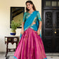 Lorenvalley Pink Kanchipuram Zari Weaving Work Lehenga Choli | Swadesiicart