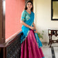 Lorenvalley Pink Kanchipuram Zari Weaving Work Lehenga Choli | Swadesiicart