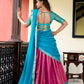 Lorenvalley Pink Kanchipuram Zari Weaving Work Lehenga Choli | Swadesiicart