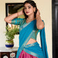 Lorenvalley Pink Kanchipuram Zari Weaving Work Lehenga Choli | Swadesiicart