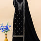 Lorenvalley Fashion Women Black Velvet Embroidered Salwar Suit Material | Swadesiicart
