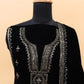 Lorenvalley Fashion Women Black Velvet Embroidered Salwar Suit Material | Swadesiicart