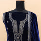 Lorenvalley Fashion Women Blue Velvet Embroidered Salwar Suit Material | Swadesiicart