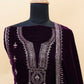 Lorenvalley Fashion Women Purple Velvet Embroidered Salwar Suit Material | Swadesiicart