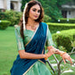 Lorenvalley Pista Kanchipuram Zari Weaving Work Lehenga Choli with Dupatta | Swadesiicart